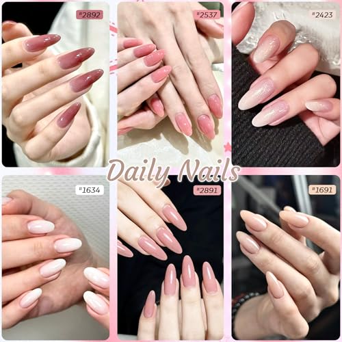 Modelones Jelly Soft Petal Dreams Gel Nail Polish Set - A A A0, 6 Colors Nude Pink Red