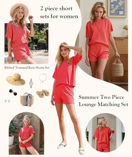 Women’s 2-Piece Short Set with Vertical Stripes Summer Casual Outfits