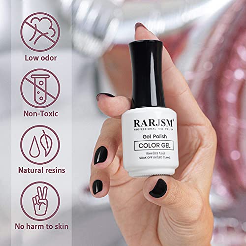 RARJSM Gel Polish 15ml Pure Black – RAR31 Variation, High Gloss Long Lasting UV/LED