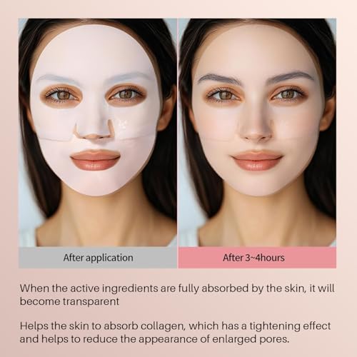 Bio-Collagen Face Mask Sheets, 5-Pack Hydrating, Moisturizing & Brightening Skincare for Glowing Skin, Anti-Aging Sheet Masks for All Skin Types, Deep Nourishing Facial Treatment