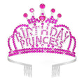Birthday Princess Crown Tiara - Adjustable Rhinestone Headpiece