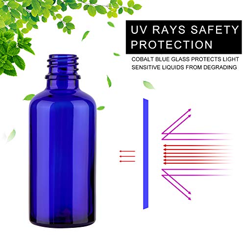 2oz Glass Spray Bottles for Essential Oils, Blue 3-Pack
