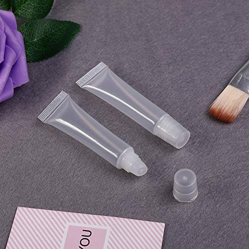 100 Pcs 10ml Clear Empty Lip Gloss Tubes Refillable