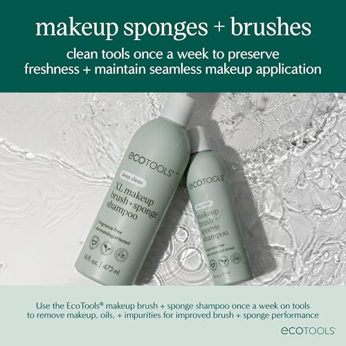 EcoTools 6 Piece Start the Day Beautifully Makeup Brush Set - Vegan, Eco-Friendly, Travel Case Included