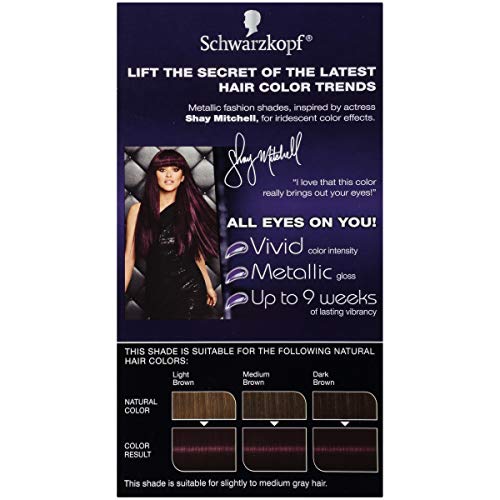 Schwarzkopf Color Ultime Metallic Permanent Hair Color Cream, 4.3 Metallic Violet.