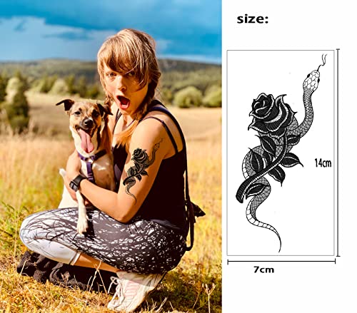 Snake Temporary Tattoo Stickers - 10 Sheet Pack for Men Women