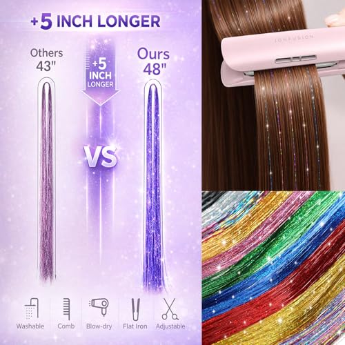 Hair Tinsel Kit 20 Colors 4650 Strands with Tools