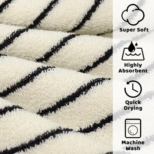 Jacquotha Cotton Washcloths 4 Pack 13x13 - Soft Striped