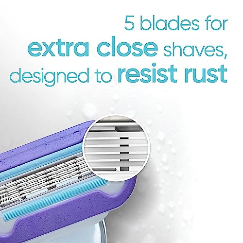 Gillette Venus Deluxe Smooth Platinum Razors for Women, 1 Venus Razor, 2 Razor Blade Refills, Metal Handle with Anti-Slip Grip