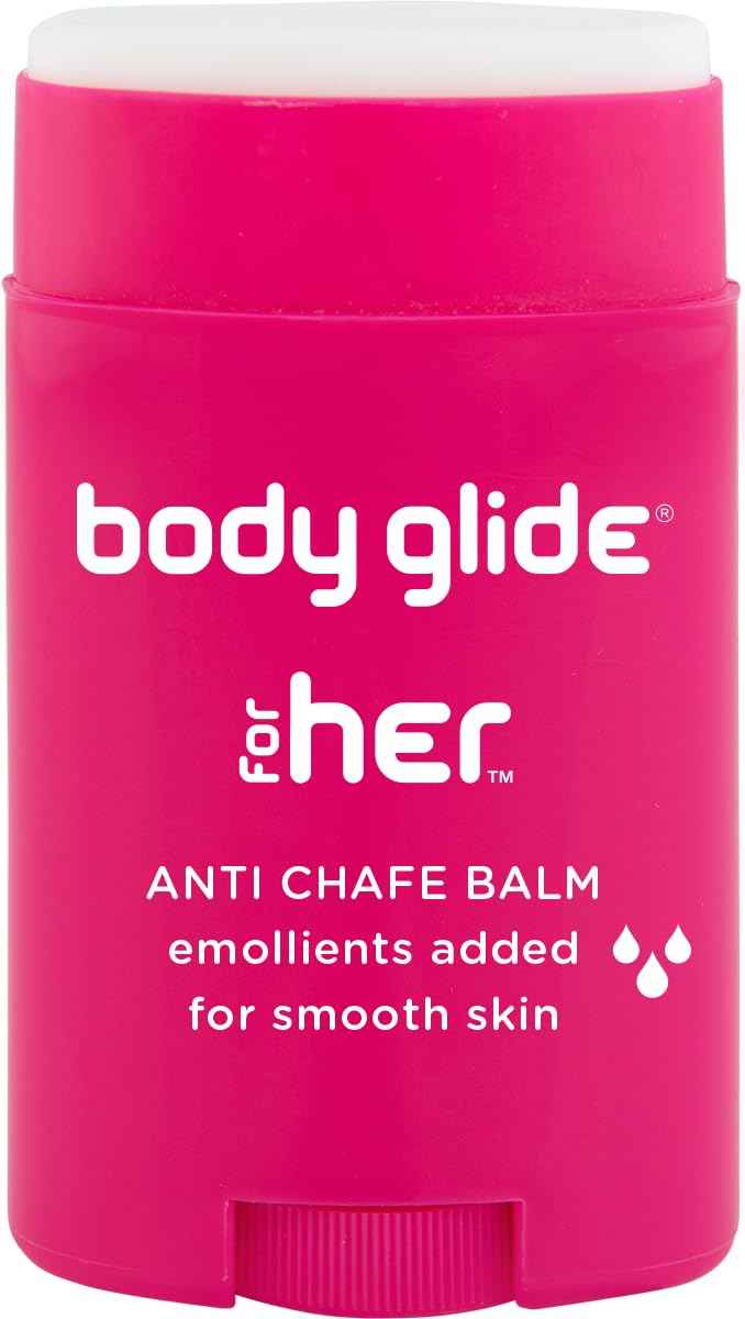 Body Glide For Her Anti Chafe Balm | Chafing stick with added emollients | Great for dry, sensitive skin and/or sensitive areas | Use on chest, bra, butt, groin, arm, and thigh chafing | 1.5oz