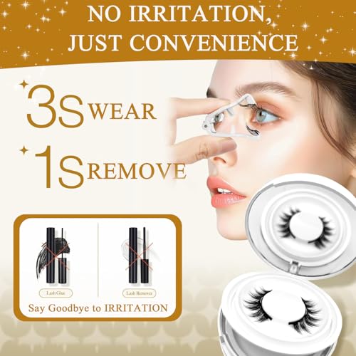 Ginani Magnetic Eyelashes,Ginani Magnet Eyelashes with Applicator Natural Look,Reusable No Glue or Liner Needed Soft Eyelashes Kit for Women(Natural+Simple)
