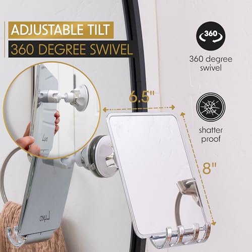 Luxo Fogless Shower Mirror with Removable Razor Holder