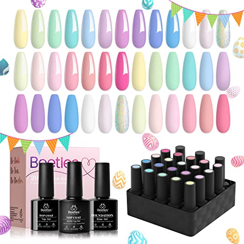 beetles Gel Polish Nail Set 20 Colors Dreamy Town Collection and Gel Nail Kit Easy Nail Extension Set