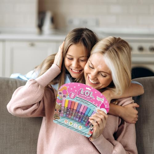 L.O.L Surprise 12 Piece Plant Based Lip Gloss, Girls Party Favors, First Makeup Set for Girl, Perfect for Parties, Sleepovers, and Birthday Gifts, Ages 5 by Townley Girl