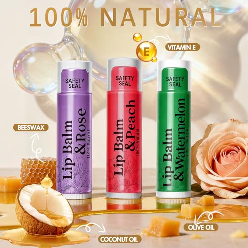 320 Pcs Lip Balm Bulk- Natural Moisturising Organic Set for Cracked Lips, 12-Flavored Professional Pack Bulk Gifts Valentine Party Favors (4.2g/0.15oz)