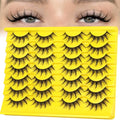 Veleasha Wispy Manga False Eyelashes - Spiky 3D Eye Enhancers, 14 Pairs