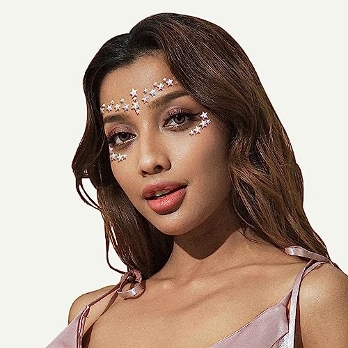 Crystal Rhinestone Face Stickers Set - Star Moon Mermaid Gems