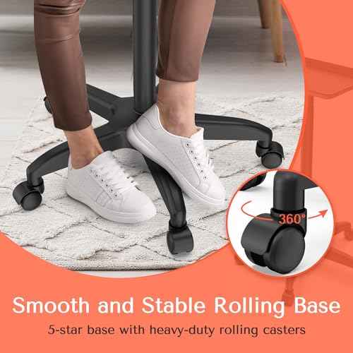 TASALON Salon Tray on Wheels Adjustable Salon Service Rolling Tray Hairstylist for Dental, Hairdresser Cart with Wheels Aluminum Rolling for Hairstylist, Sap, Medical