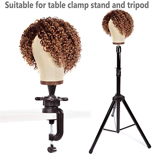 23 Inch Cork Canvas Wig Head Mannequin with Stand
