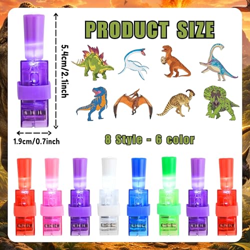 72 Pc Dinosaur Party Favors Set - LED Lights & Tattoos