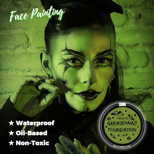 Green Oil-Based Face Paint for Halloween & Costume