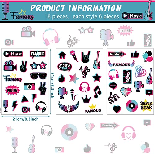 Music Temporary Tattoos for Kids - 288 Pc Disco Party Set