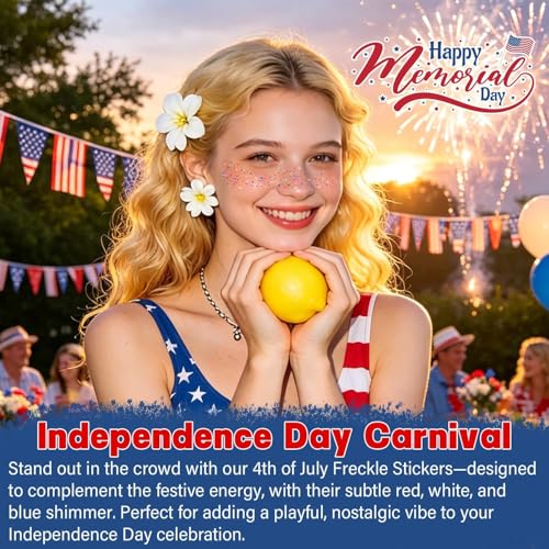 8Pc Patriotic Face Stickers Waterproof Temporary Tattoos