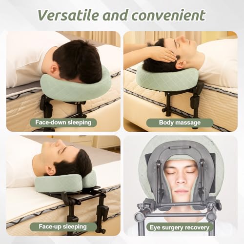 Adjustable Massage Headrest for Bed with Memory Foam Pillow