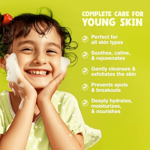 Kids Foaming Face Wash - Clean and Gentle Face Wash for Kids and Preteens - Made in the UK - Unscented