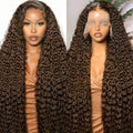 200% Density 30 Inch Chocolate Brown Human Hair Lace Front Wig