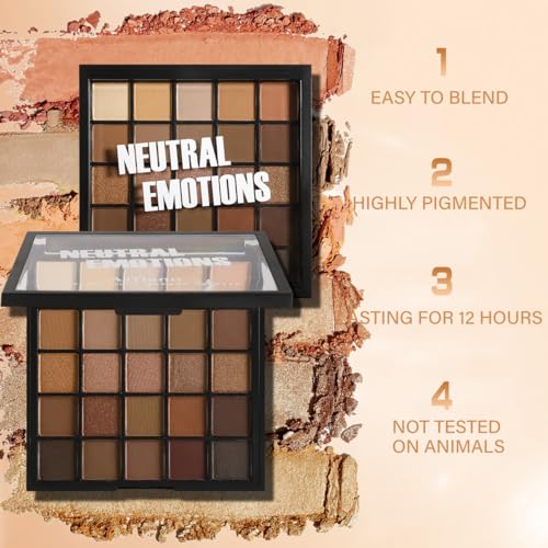 25-Color Nude Eyeshadow Palette - Matte & Shimmer