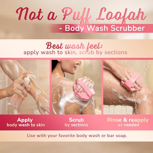 SILKLE Silicone Body Scrubber with Non-Slip Grip