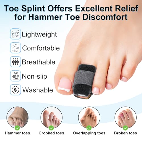 Hammer Toe Straightener with Aluminum Plate - Adjustable Toe Corrector