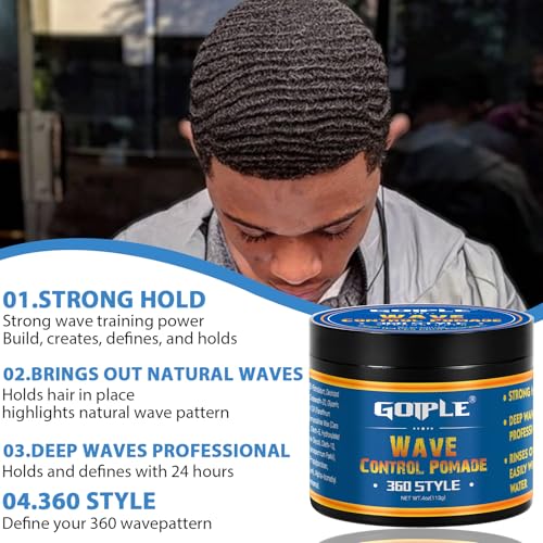 Goiple 360 Wave Pomade Strong Hold Water-Based 4oz
