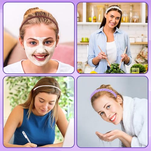 AHONEY 7-Pack Purple Headbands for Women & Girls - Non-Slip Hair Accessories