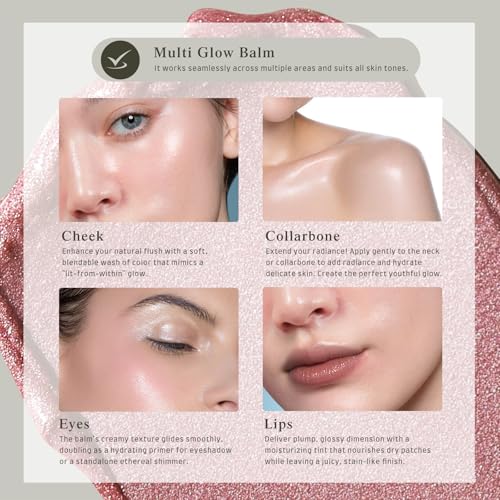 Bayfree Multi Glow Balm Cream Blush Pink Camellia Grayish Pink for Cheeks Lips & Eyes
