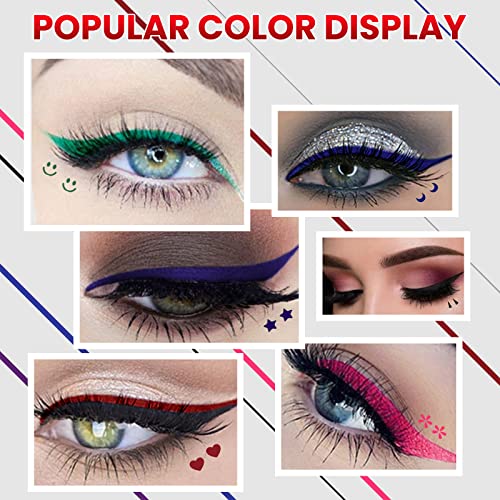 Erinde 6-Color Liquid Eyeliner Stamp Pen Set - Waterproof