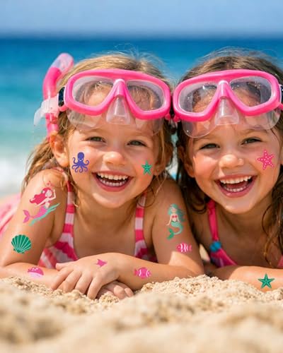 Mermaid Temporary Tattoos for Kids – 106 Ocean Designs, Waterproof