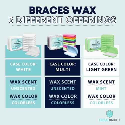 Fresh Knight Braces Wax. Dental Wax for Braces & Aligners - Premium Orthodontic Strips Food Grade (Multicolor)