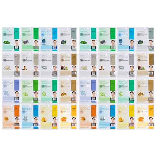 DERMAL 32 Combo Pack Made in Korea Facial Mask ? 20+ Years of K-Beauty Experience, Premium Quality Korean Sheet Masks for Daily Skincare Routine
