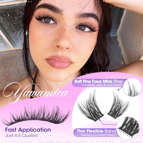 Fluffy Lash Clusters 9-15mm Soft Wispy Faux Mink DIY Eyelash Extensions