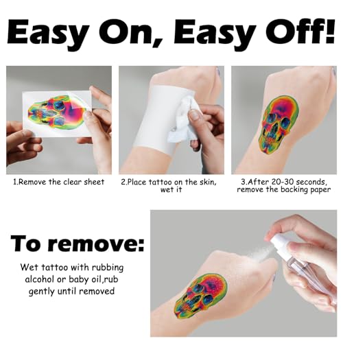 Cosmic Space Temporary Tattoos, 77 Sheets Waterproof Designs
