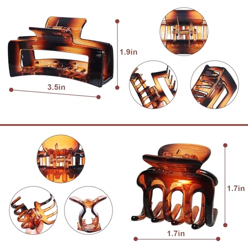 8 Pack Hair Claw Clips for Women, Medium & Small