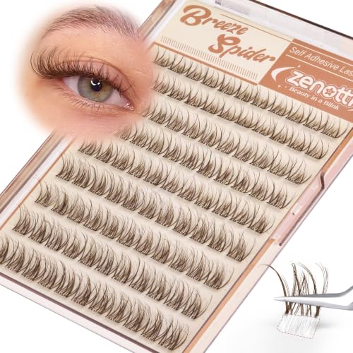 Brown Self Adhesive Lash Clusters - DD Curl Wispy Lashes