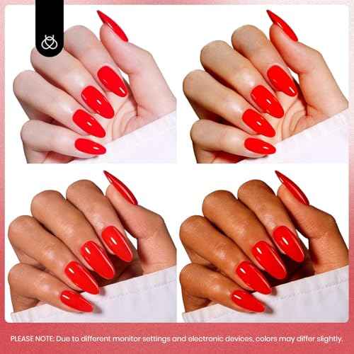 Beetles Red Gel Nail Polish, 15ml Christmas Red Color Soak Off UV LED Gel Polish, Winter Nail Art Design Daring Grace Manicure Salon DIY Home Colorful Bottle Gifts for Women