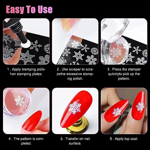 BlueZOO Nail Art Stamper French Tip Tool Stamp for DIY Nail Design - Nail Stamper
