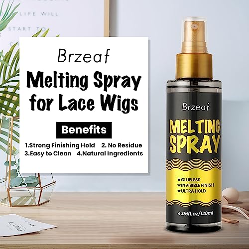 Brzeaf Lace Melting Spray 120ml - Strong Hold, Fast Drying Wig Adhesive
