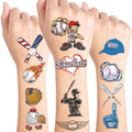 96PCS Baseball Pre-Cut Temporary Tattoos for Kids - Sports Themed Birthday Party Supplies, Fun Stickers for Boys & Girls, Party Favors, School Prizes, Summer Olympic Gifts (Normal)