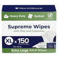 NorthShore Supreme Quilted Skin Cleansing Wipes, X-Large 150ct