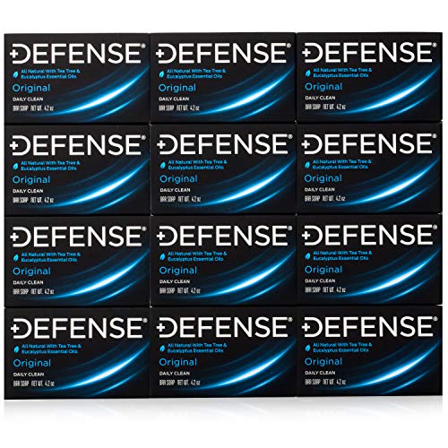 Defense Soap 12pk All Natural Tea Tree Bar Soap for Men | Made by Wrestlers with Tea Tree Oil & Eucalyptus Oil to Promote Healthy Skin